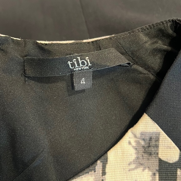 Tibi Black & Pink Arel Print Dress Size 4 - Picture 8 of 9